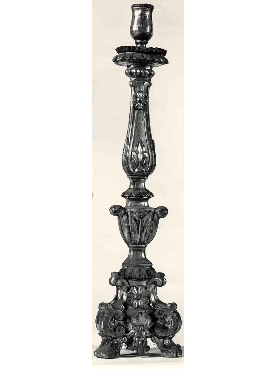CANDELABRO D'ALTARE - manifattura napoletana (FINE sec. XIX)