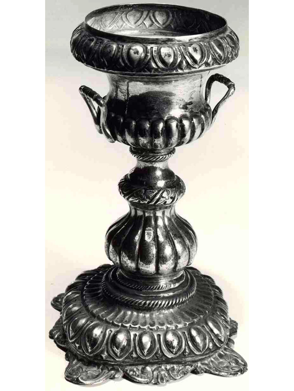 LAMPADA PENSILE - A VASO - bottega argentiera napoletana (Metà sec. XIX)
