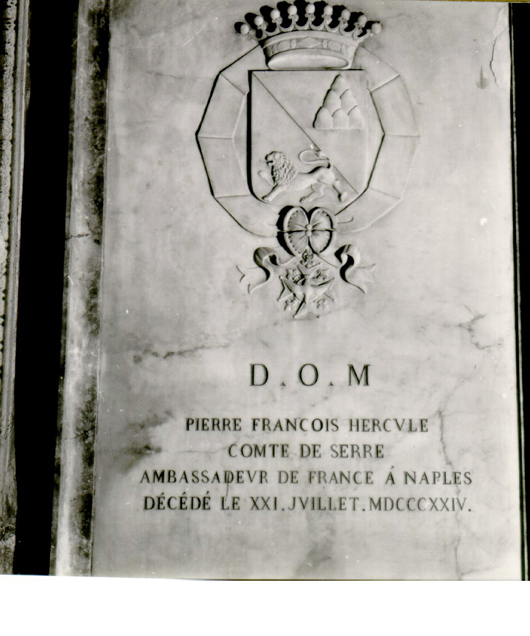 LAPIDE COMMEMORATIVA - ambito napoletano (PRIMO QUARTO sec. XIX)