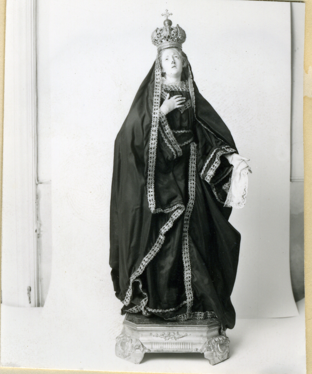 MADONNA ADDOLORATA (STATUETTA DEVOZIONALE) - AMBITO NAPOLETANO (Seconda metà sec. XIX)
