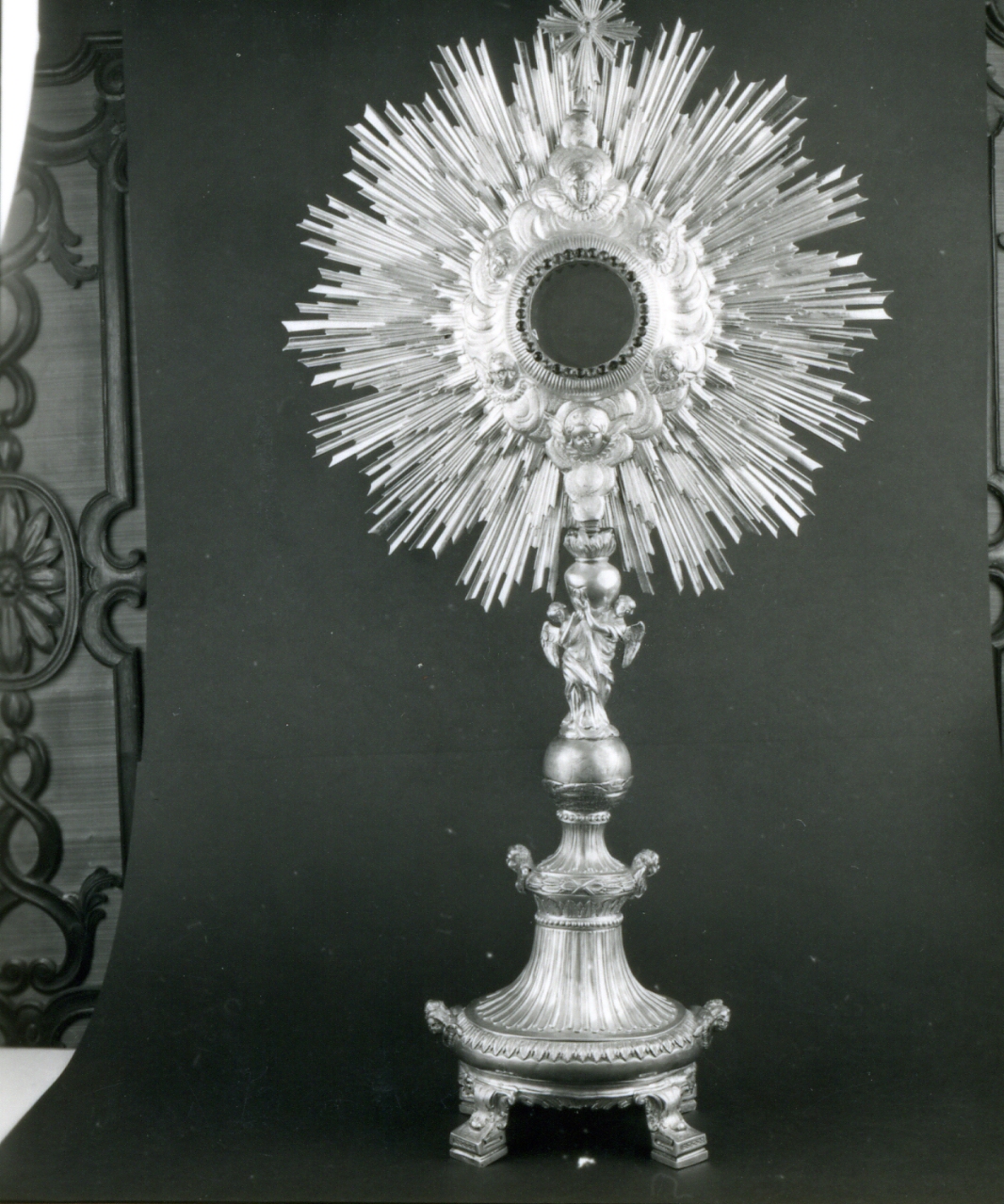 RELIQUIARIO - A OSTENSORIO - bottega argentiera napoletana (FINE sec. XIX)