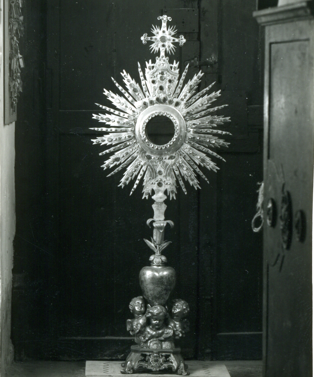 RELIQUIARIO - A OSTENSORIO - manifattura napoletana (FINE sec. XIX)