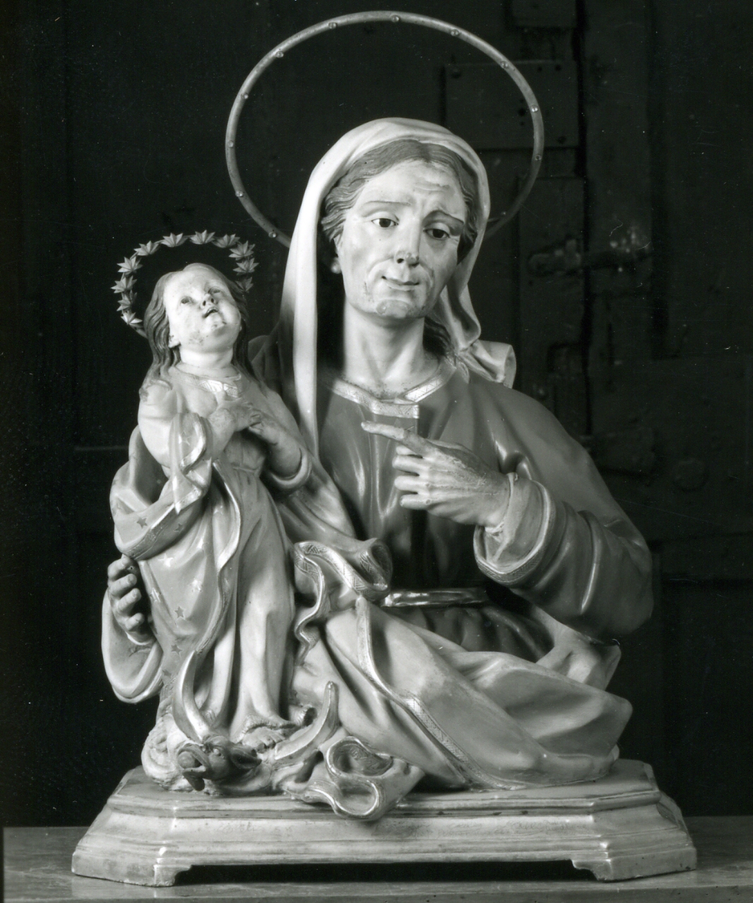 SANT'ANNA CON LA VERGINE BAMBINA (GRUPPO SCULTOREO) - AMBITO NAPOLETANO (Prima metà sec. XIX)