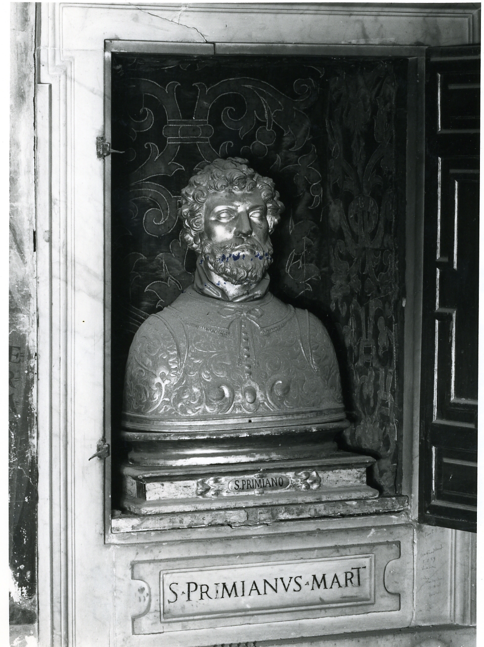 San Primiano (reliquiario, elemento d'insieme) di Di Costanzo Costantino, Malfitano Giovan Domenico, Di Massa Domitio, Festinese Prospero (seconda metà, inizio sec. XVI, sec. XIX)