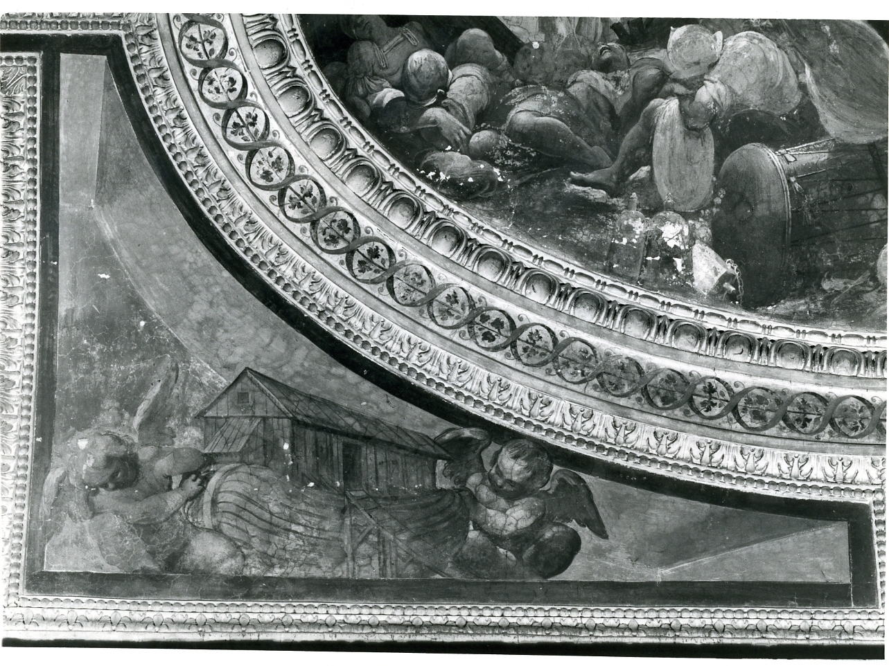 putti con simboli della Salvezza (dipinto, elemento d'insieme) di Corenzio Belisario (sec. XVII)