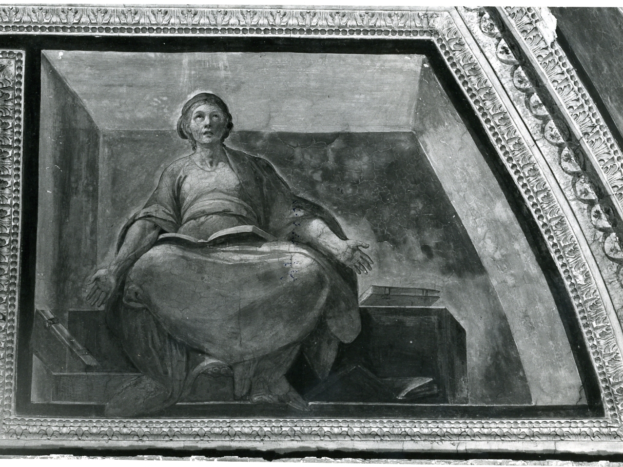 figura allegorica femminile (dipinto, elemento d'insieme) di Corenzio Belisario (sec. XVII)
