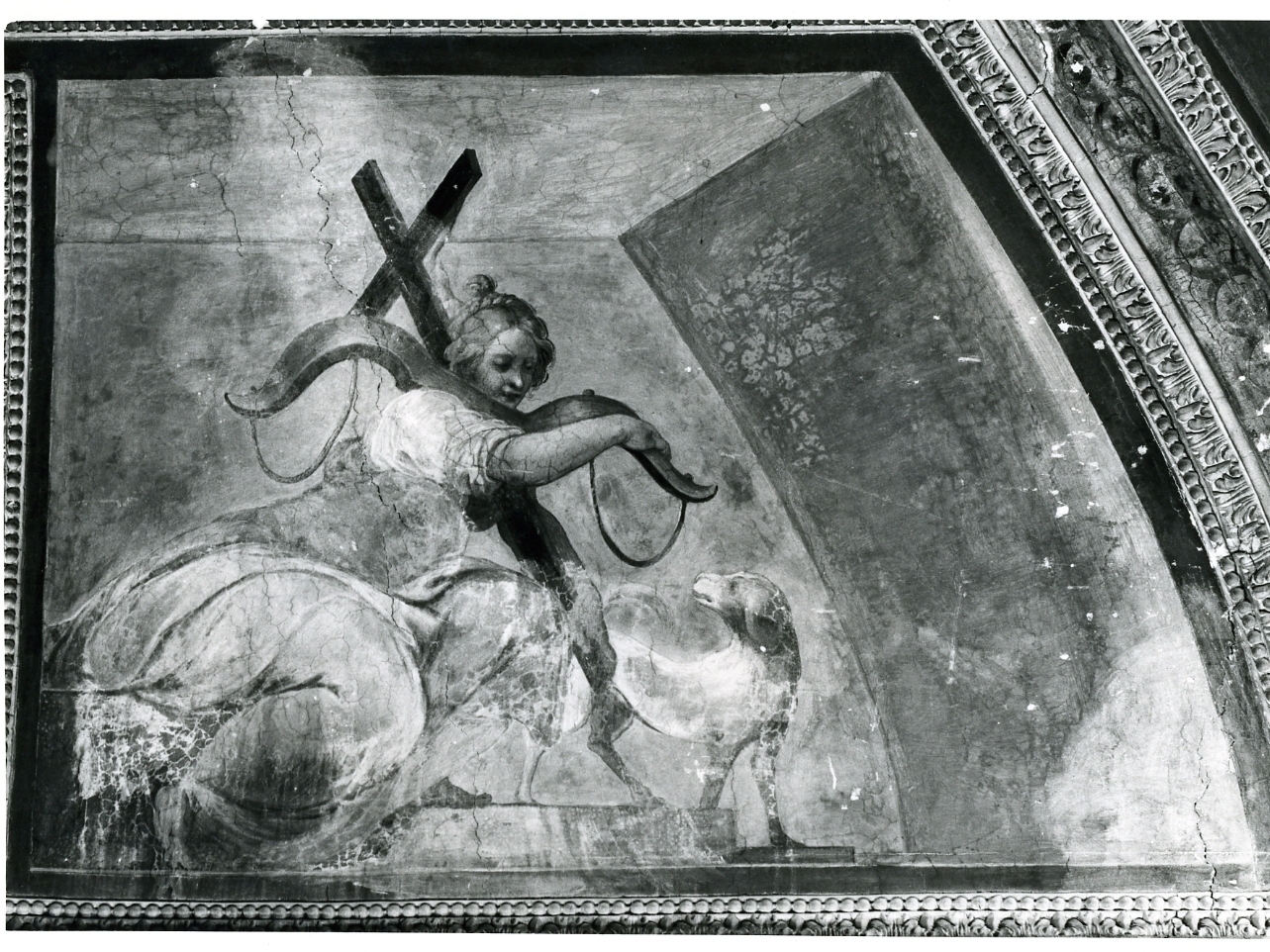 figura allegorica femminile (dipinto, elemento d'insieme) di Corenzio Belisario (sec. XVII)