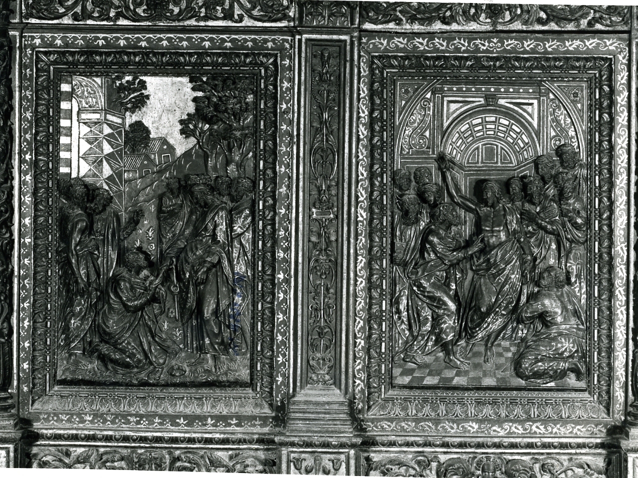 incredulità di San Tommaso (rilievo, elemento d'insieme) di Caccavello Salvatore (ultimo quarto sec. XVI)