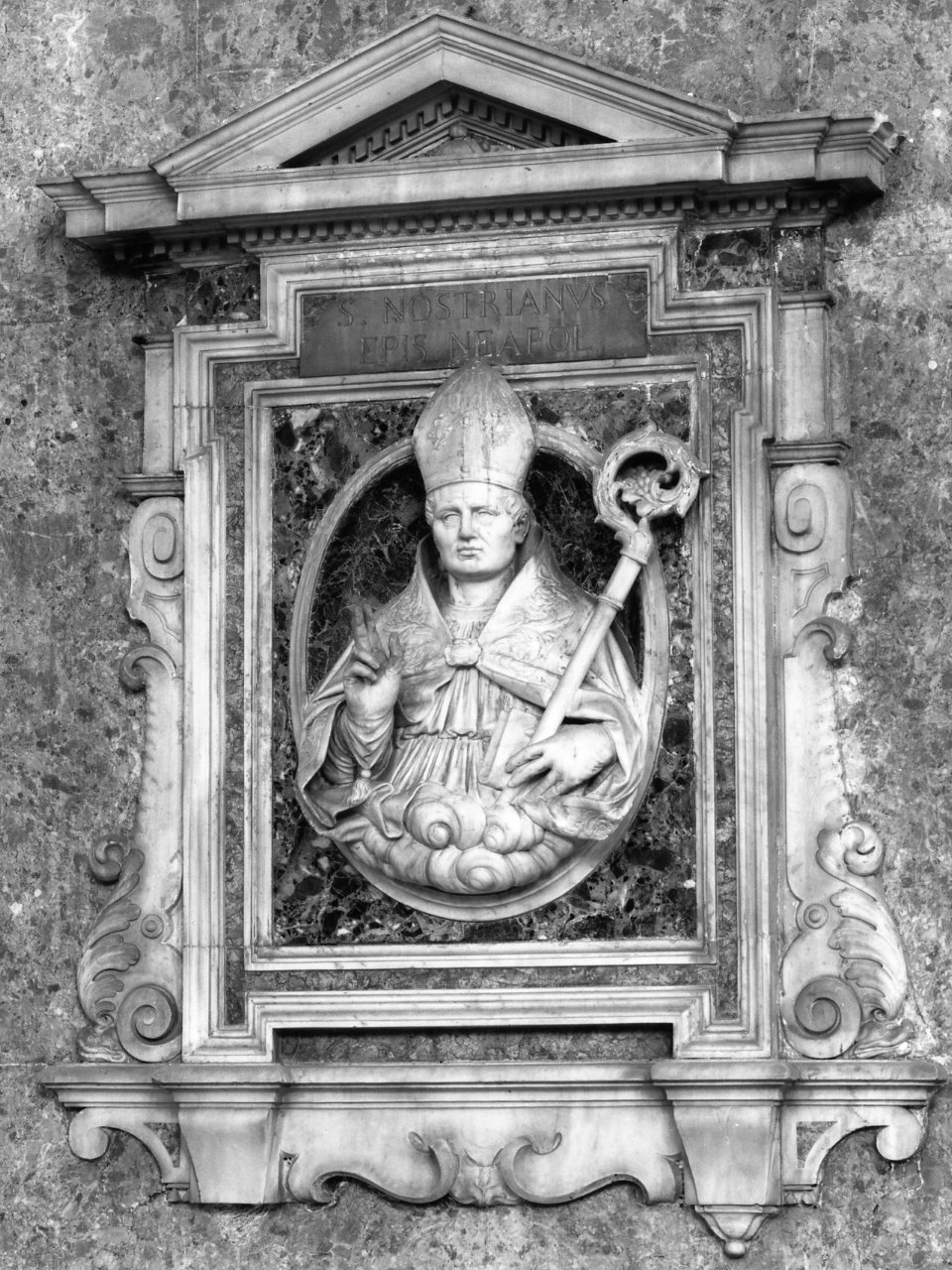 San Nostriano (scultura) di Cafari Francesco, Montani Tommaso, Treglia Giuseppe, D'Adamo Carlo (sec. XVII, sec. XVIII)