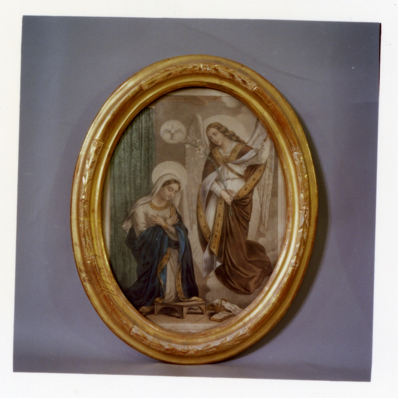 Annunciazione (stampa a colori, elemento d'insieme) - ambito campano (sec. XVIII)