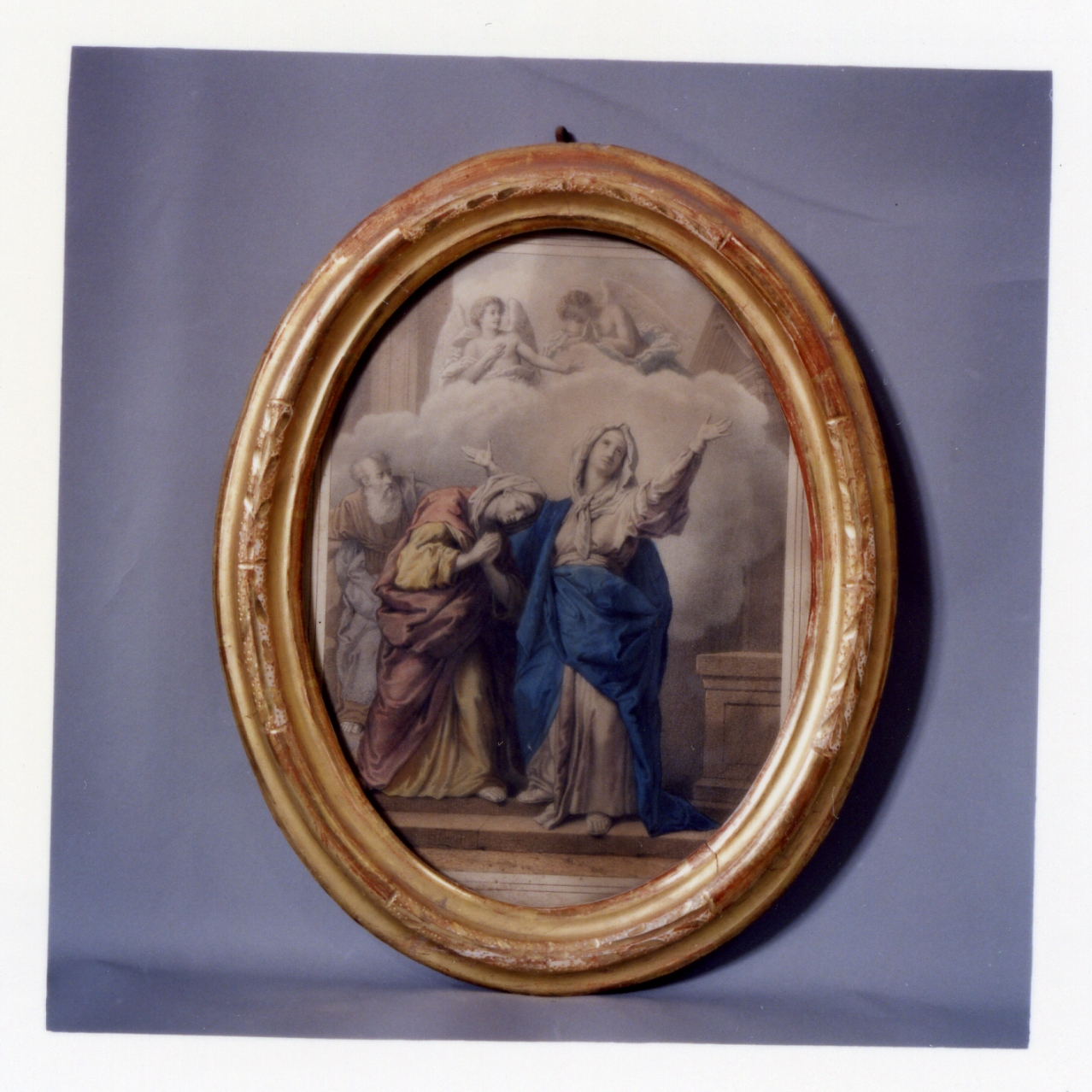 visitazione (stampa a colori, elemento d'insieme) - ambito campano (sec. XVIII)