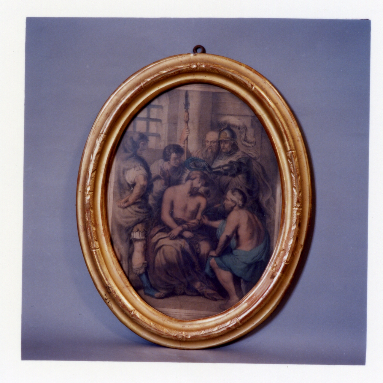 incoronazione di spine (stampa a colori, elemento d'insieme) - ambito campano (sec. XVIII)