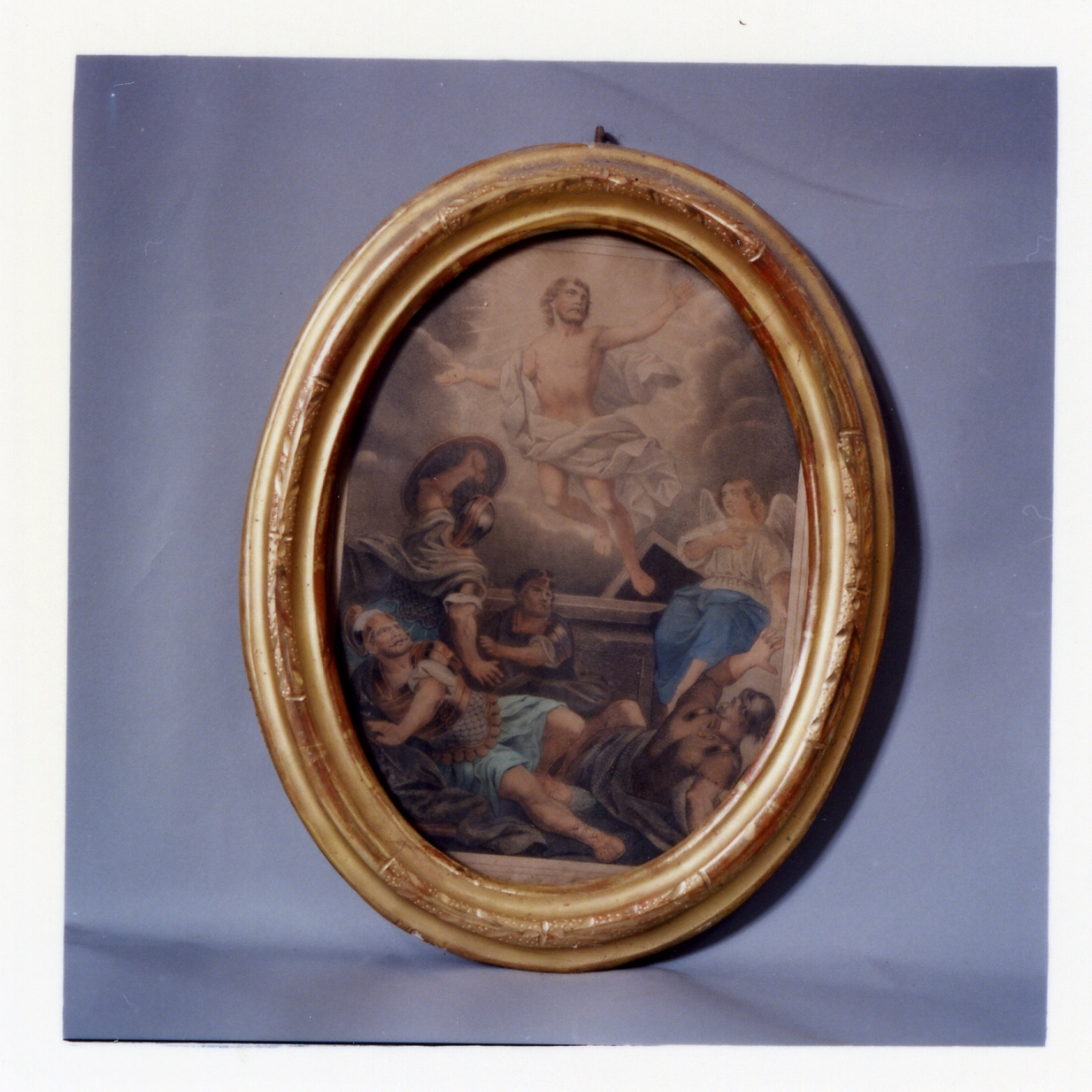 resurrezione di Cristo (stampa a colori, elemento d'insieme) - ambito campano (sec. XVIII)