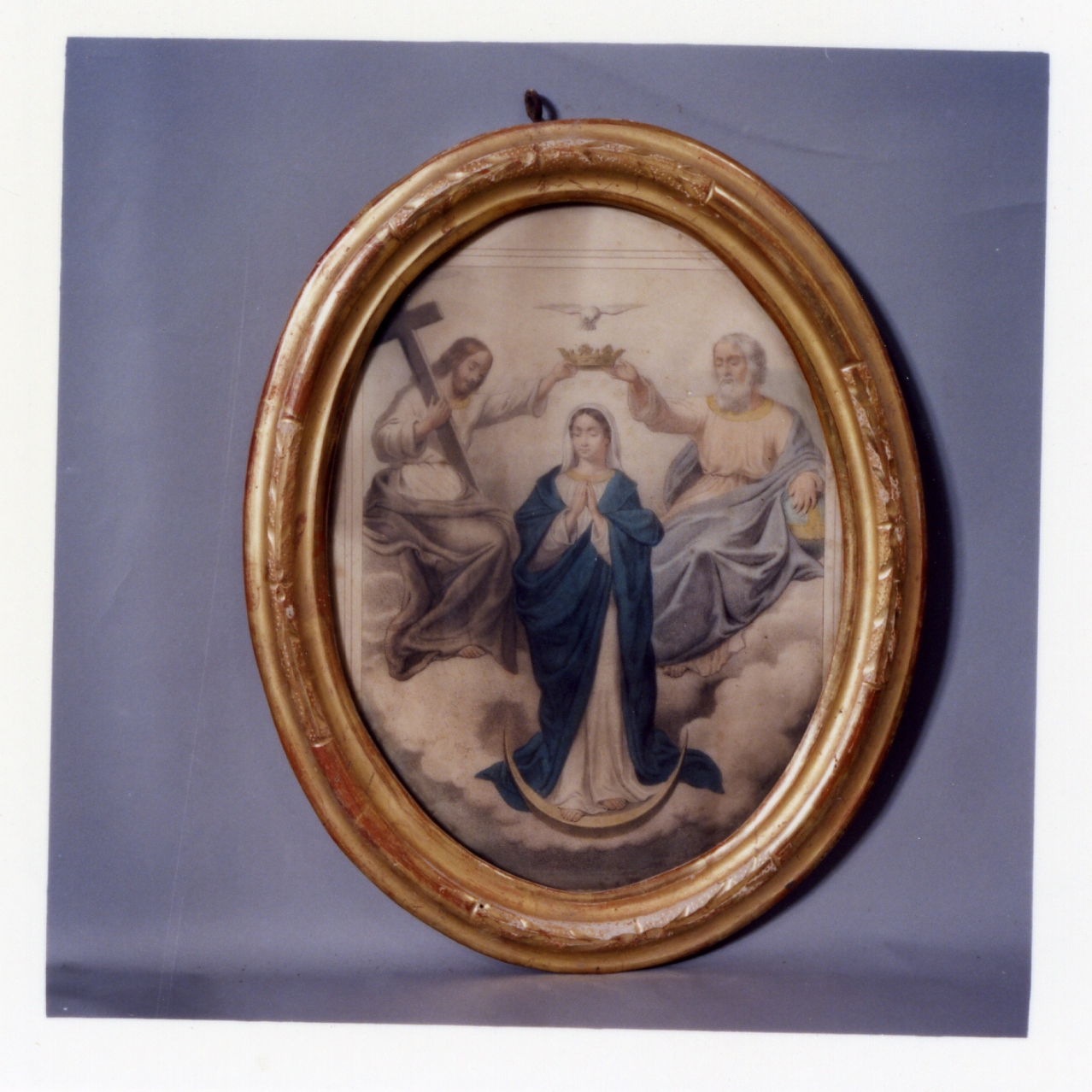 incoronazione di Maria Vergine (stampa a colori, elemento d'insieme) - ambito campano (sec. XVIII)