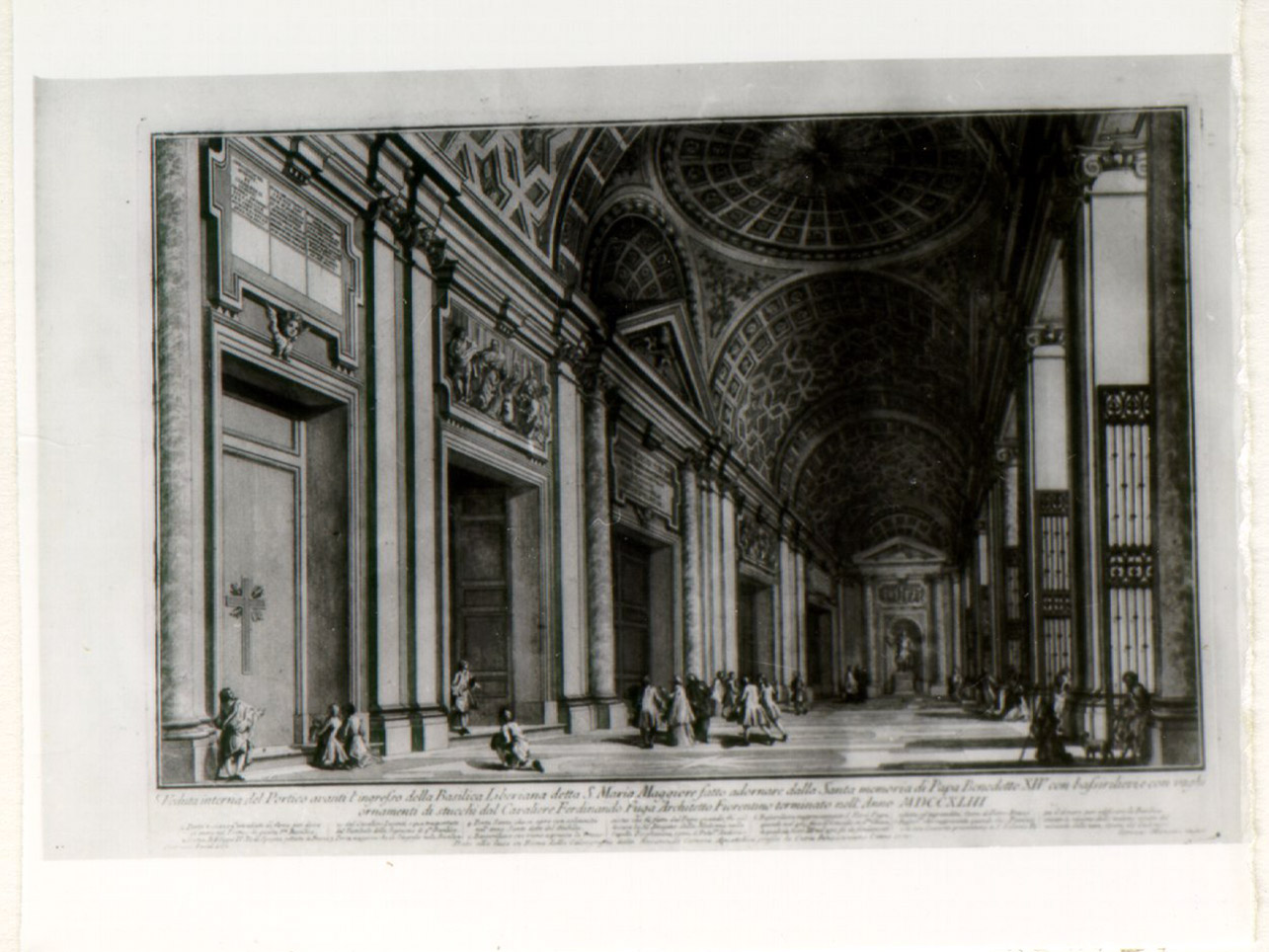 veduta prospettica dell'interno della Basilica di S. Pietro (stampa) di Pannini Giovanni Paolo (sec. XVIII)