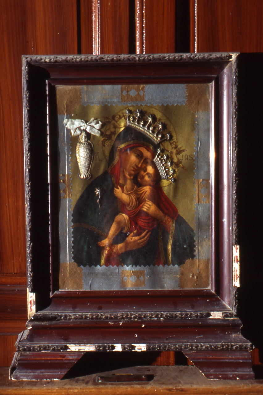 Madonna con Bambino (stampa colorata a mano) - ambito napoletano (sec. XX)