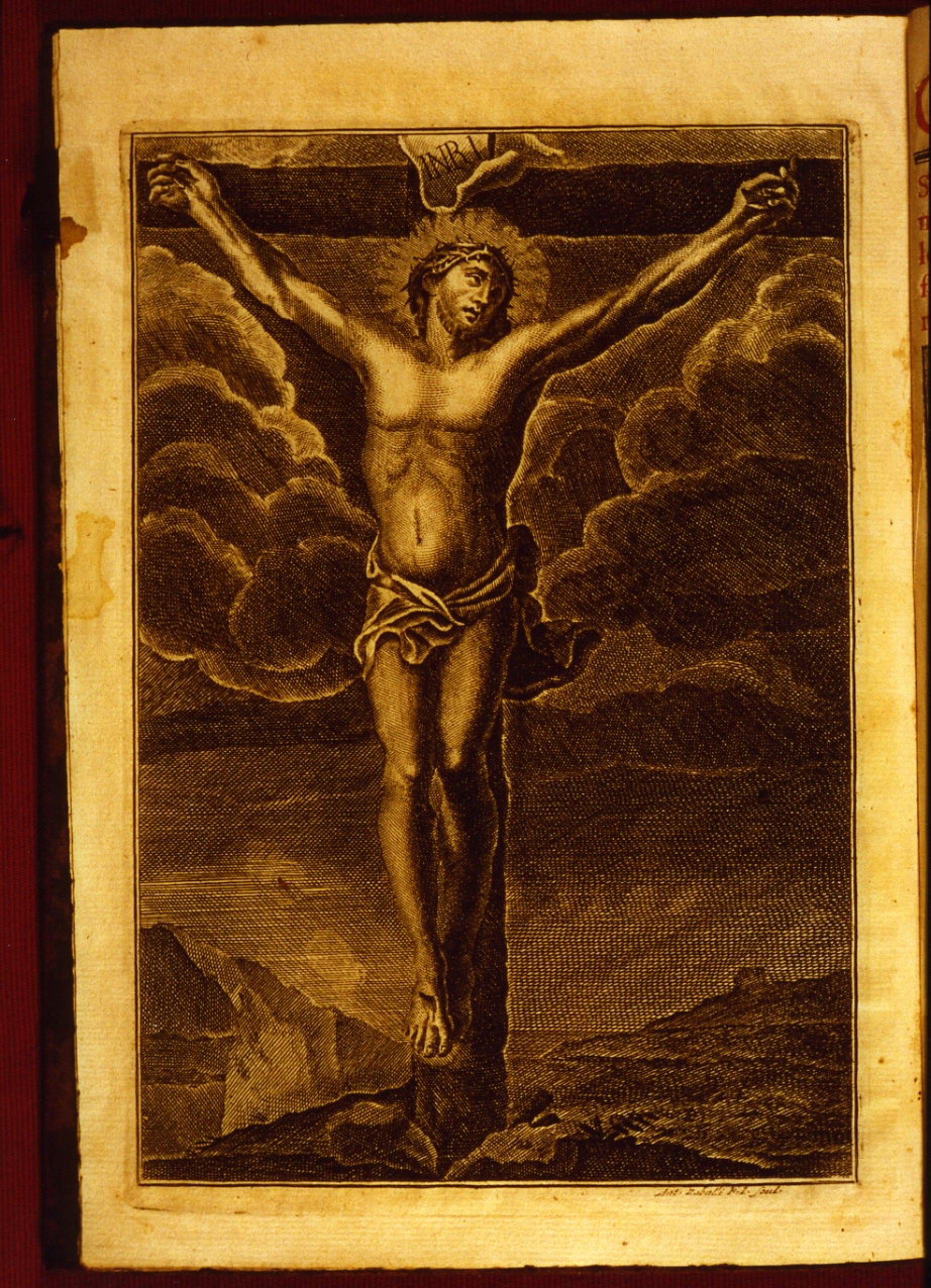 crocifissione (stampa) di Zaballi Antonio (seconda metà sec. XVIII)