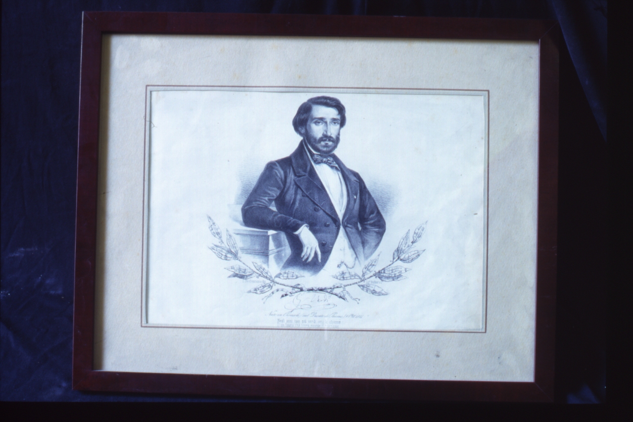 ritratto di Giuseppe Verdi (stampa) di De Crescenzo L (seconda metà sec. XIX)