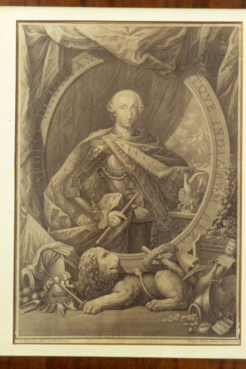 ritratto di Carlo III di Borbone (stampa) di Morghen Filippo, Paderni Camillo (metà sec. XVIII)