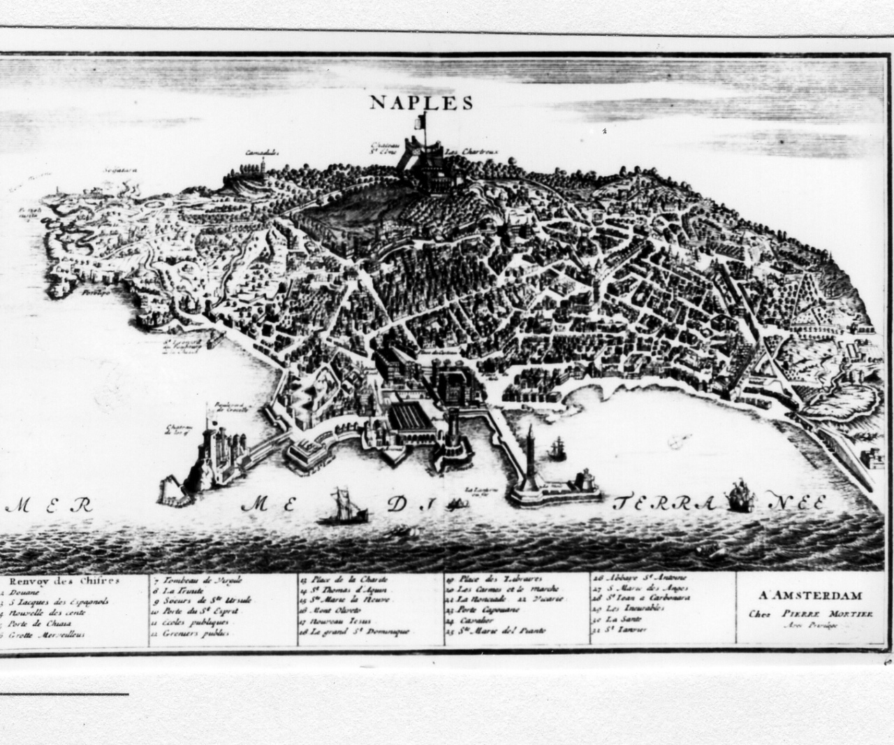 pianta della città di Napoli (stampa) di Mortier Pierre (inizio sec. XVIII)