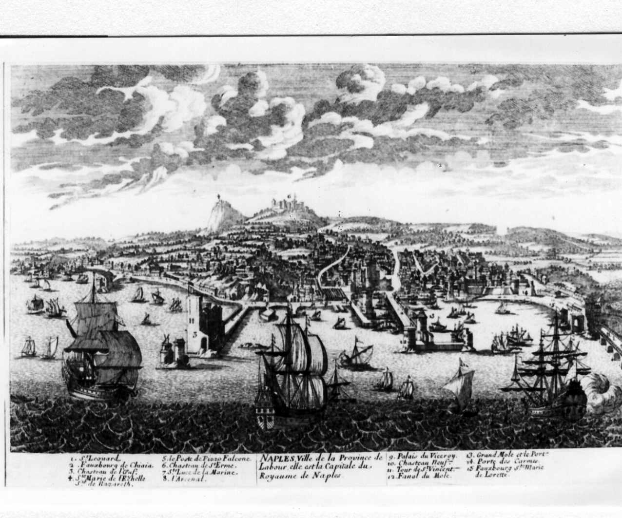veduta prospettica della città di Napoli (stampa) - ambito francese (sec. XVIII)