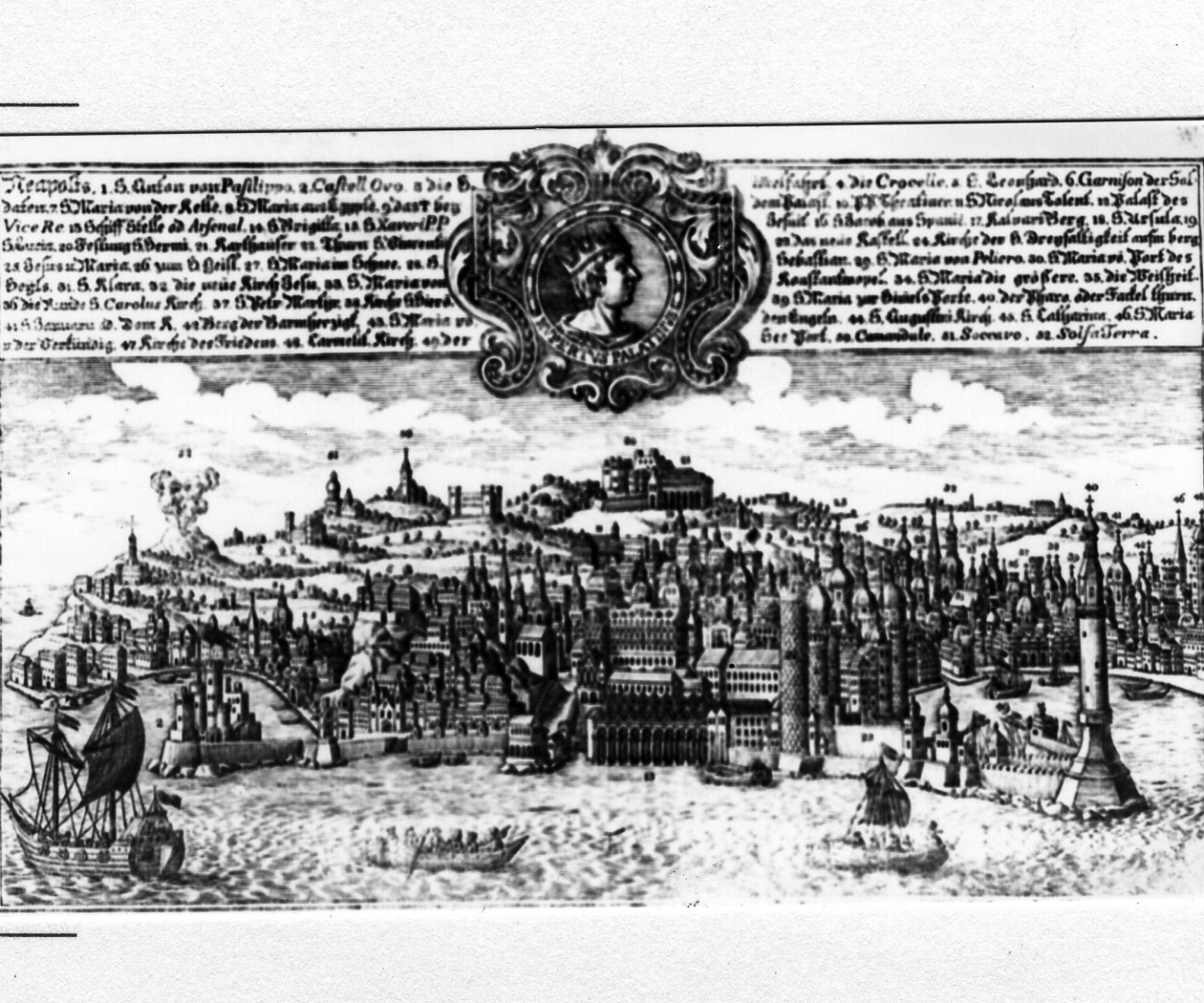 veduta della città di Napoli (stampa) di Wolff Jeremias (sec. XVIII)