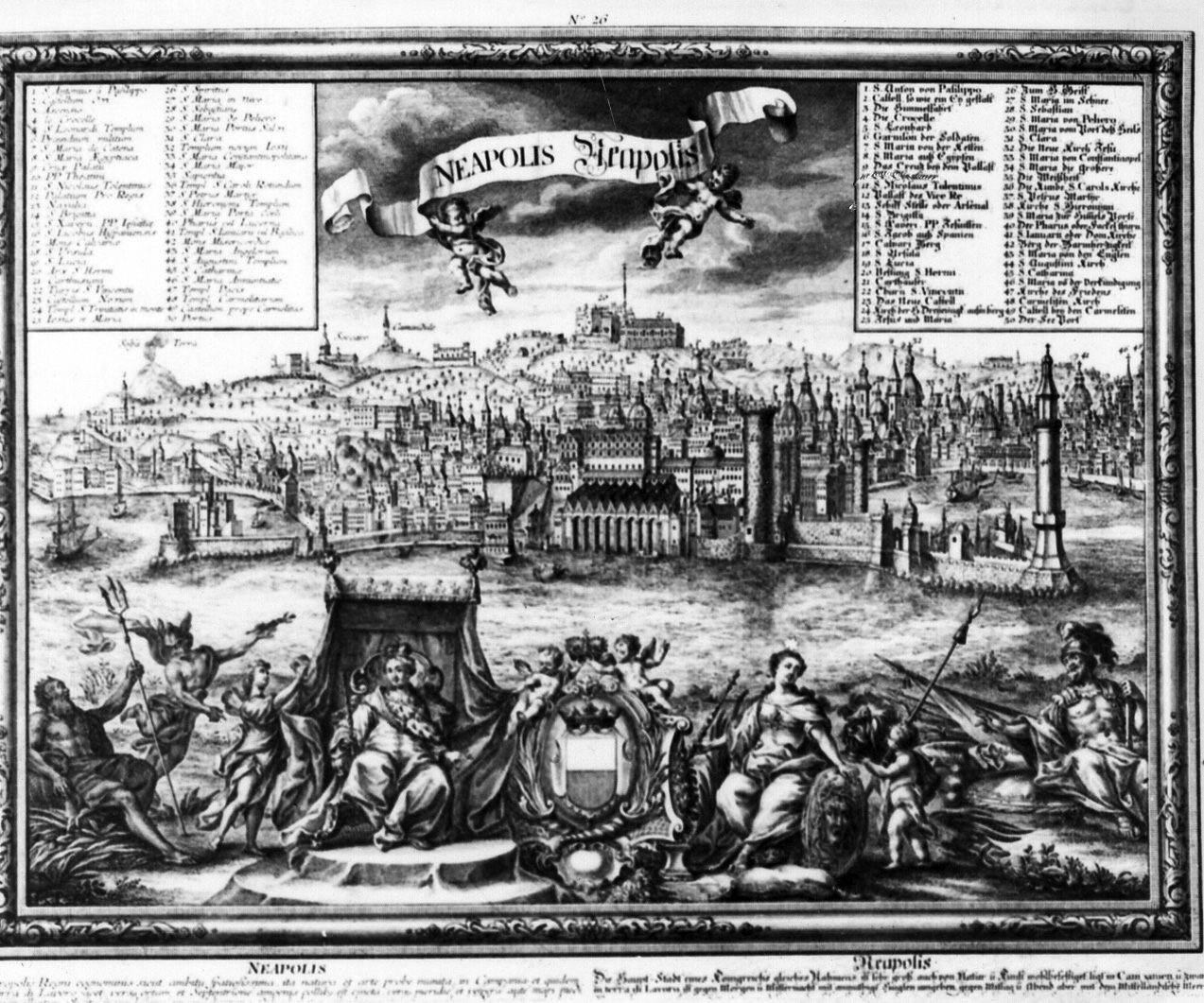 veduta della città di Napoli (stampa) di Werner Friedrich Bernard de (sec. XVIII)