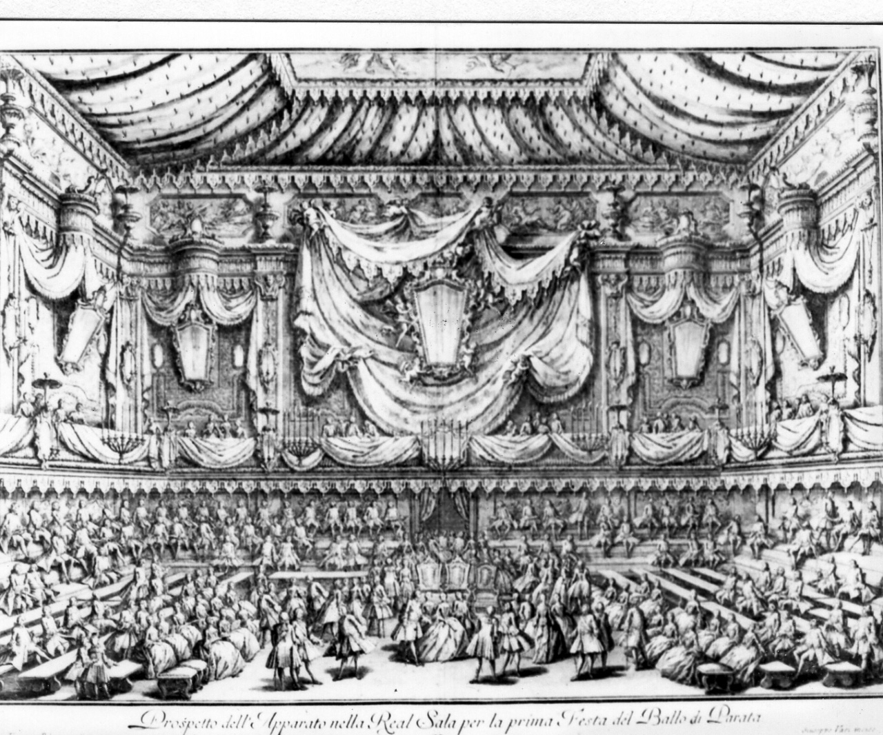 sezione del Palazzo della Scala (stampa) di Vasi Giuseppe, Re Vincenzo (seconda metà sec. XVIII)