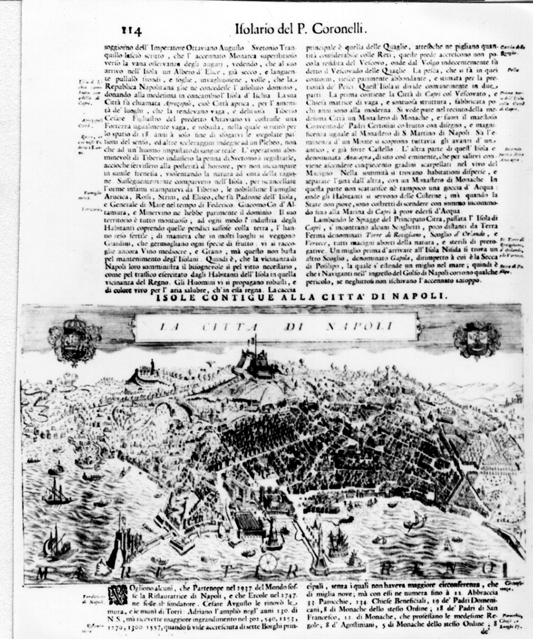 veduta della città di Napoli (stampa) di Coronelli Vincenzo Maria (sec. XVII)