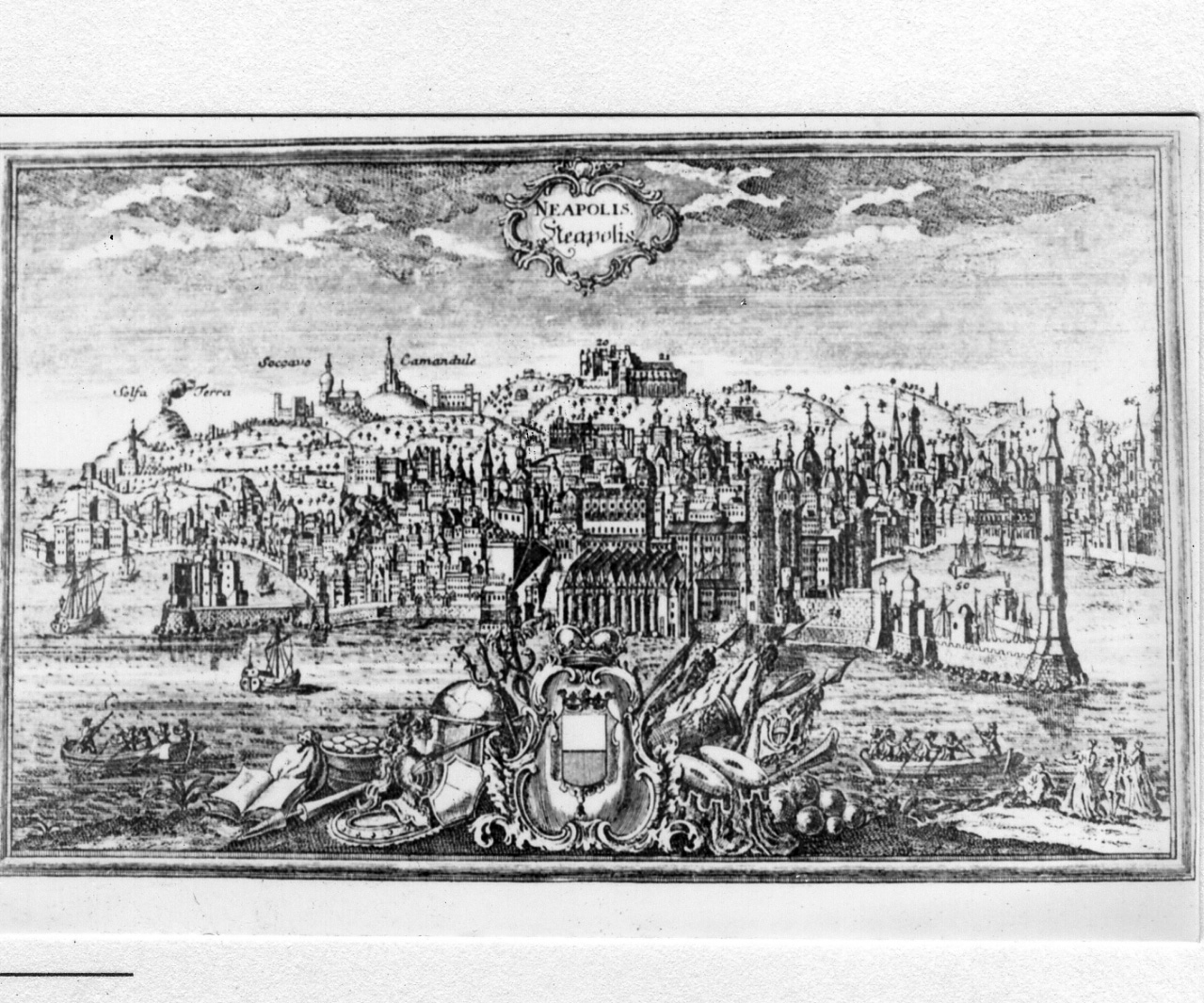 veduta della città di Napoli (stampa) di Werner Friedrich Bernard de (sec. XVIII)