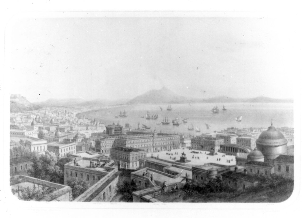 veduta della città di Napoli (stampa) di Deroy Emile (sec. XIX)