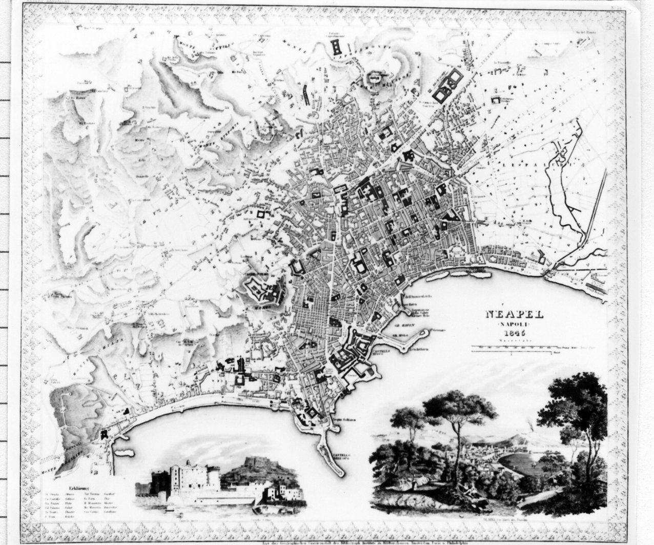 pianta della città di Napoli (stampa) - ambito europeo (sec. XIX)