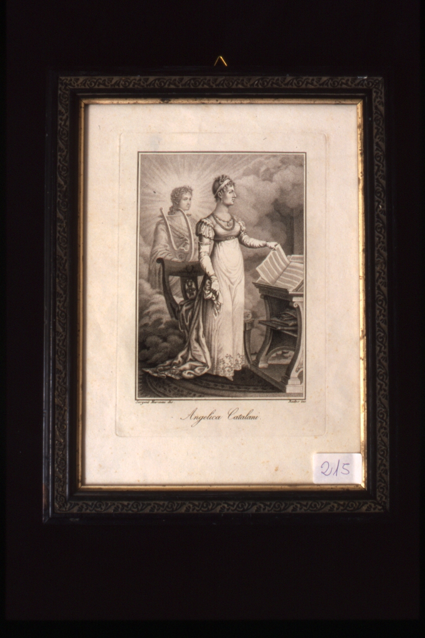 ritratto di Angelica Catalani (stampa) di Rados conte Luigi (attribuito), Sergent Marceau Antoine Francois (prima metà sec. XIX)