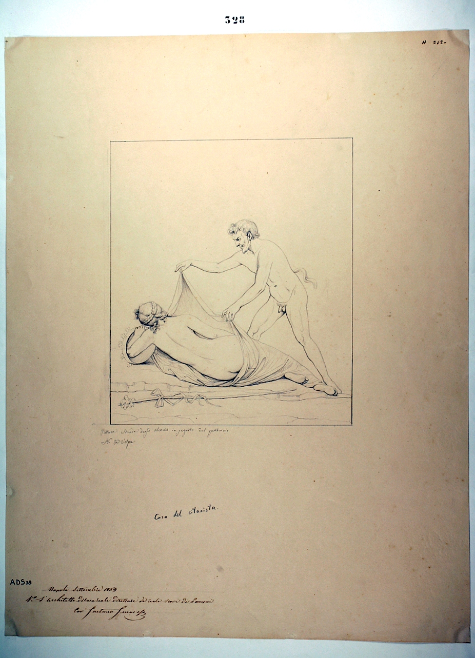 satiro e menade (disegno) di La Volpe Nicola (terzo quarto sec. XIX)