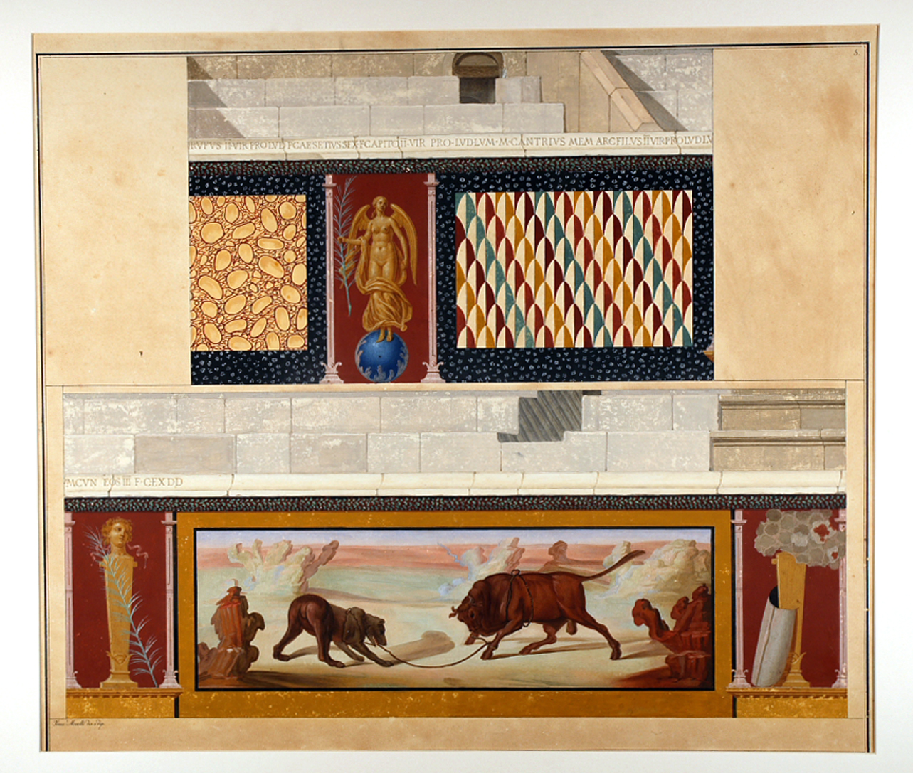 decorazioni pittoriche parietali (disegno) di Morelli Francesco (seconda metà sec. XVIII)