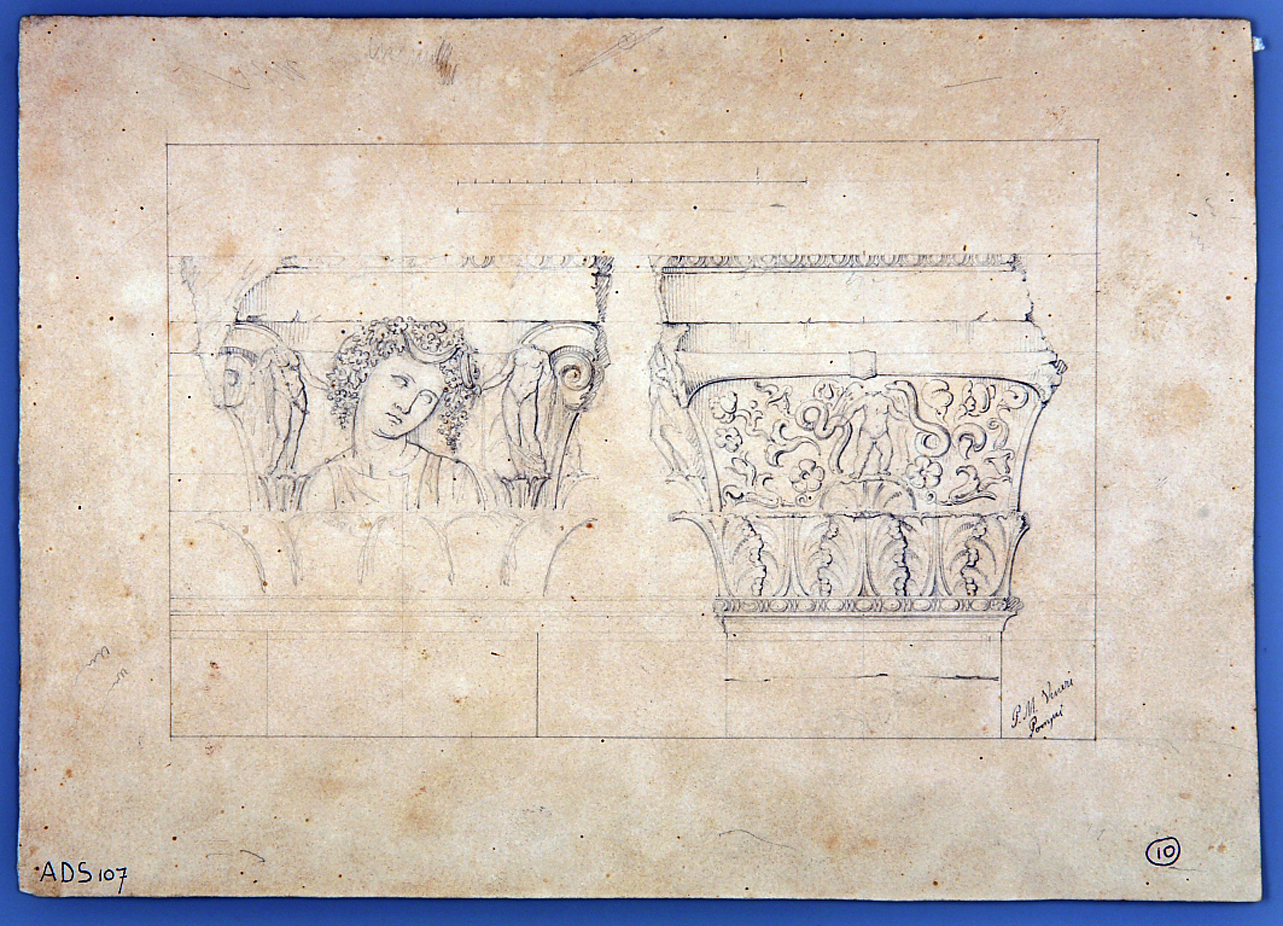 capitello figurato (disegno) di Veneri Pasquale Maria (prima metà sec. XIX)