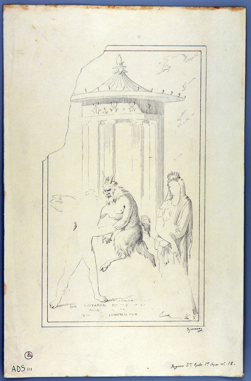 lotta tra Eros e Pan (disegno) di Discanno Geremia (seconda metà sec. XIX)