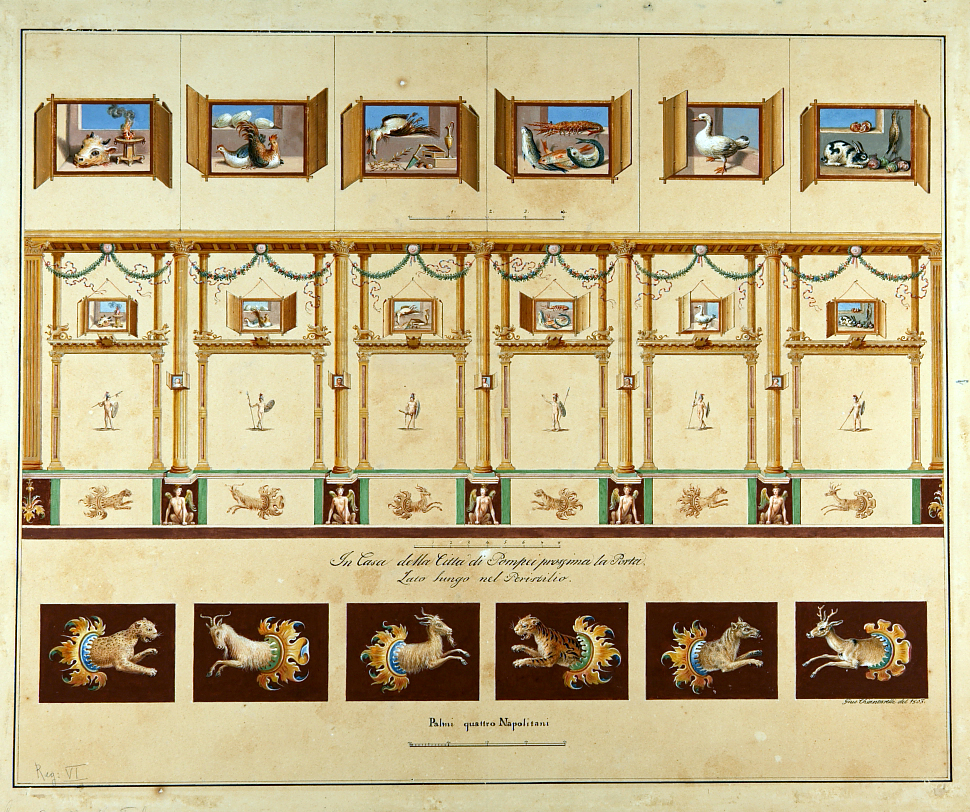 parete di IV stile (disegno) di Chiantarelli Giuseppe (primo quarto sec. XIX)