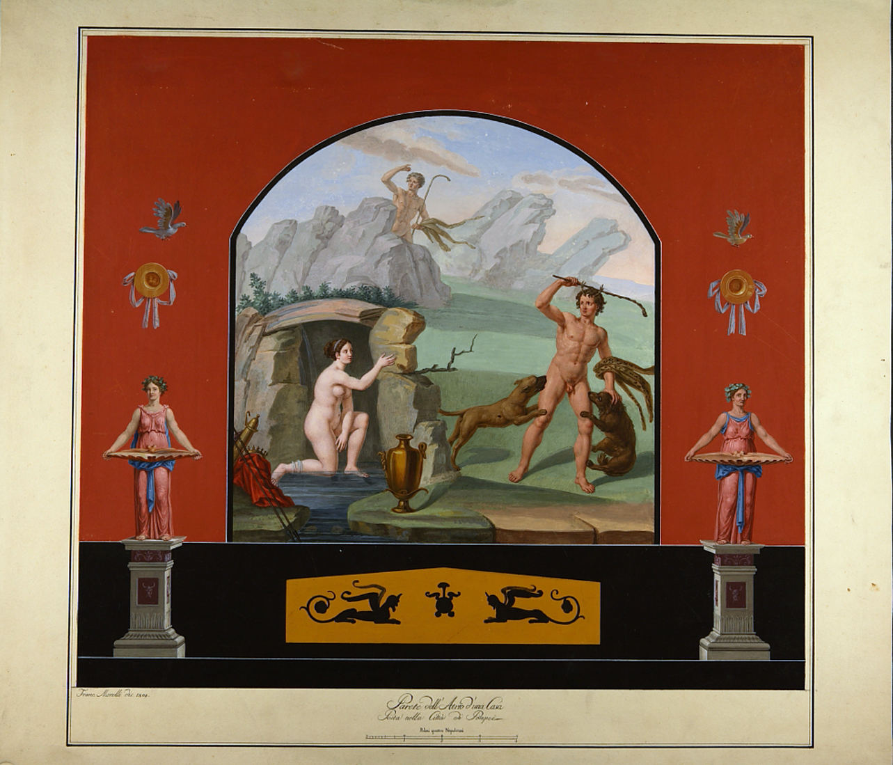 Diana e Atteone (disegno) di Morelli Francesco (primo quarto sec. XIX)