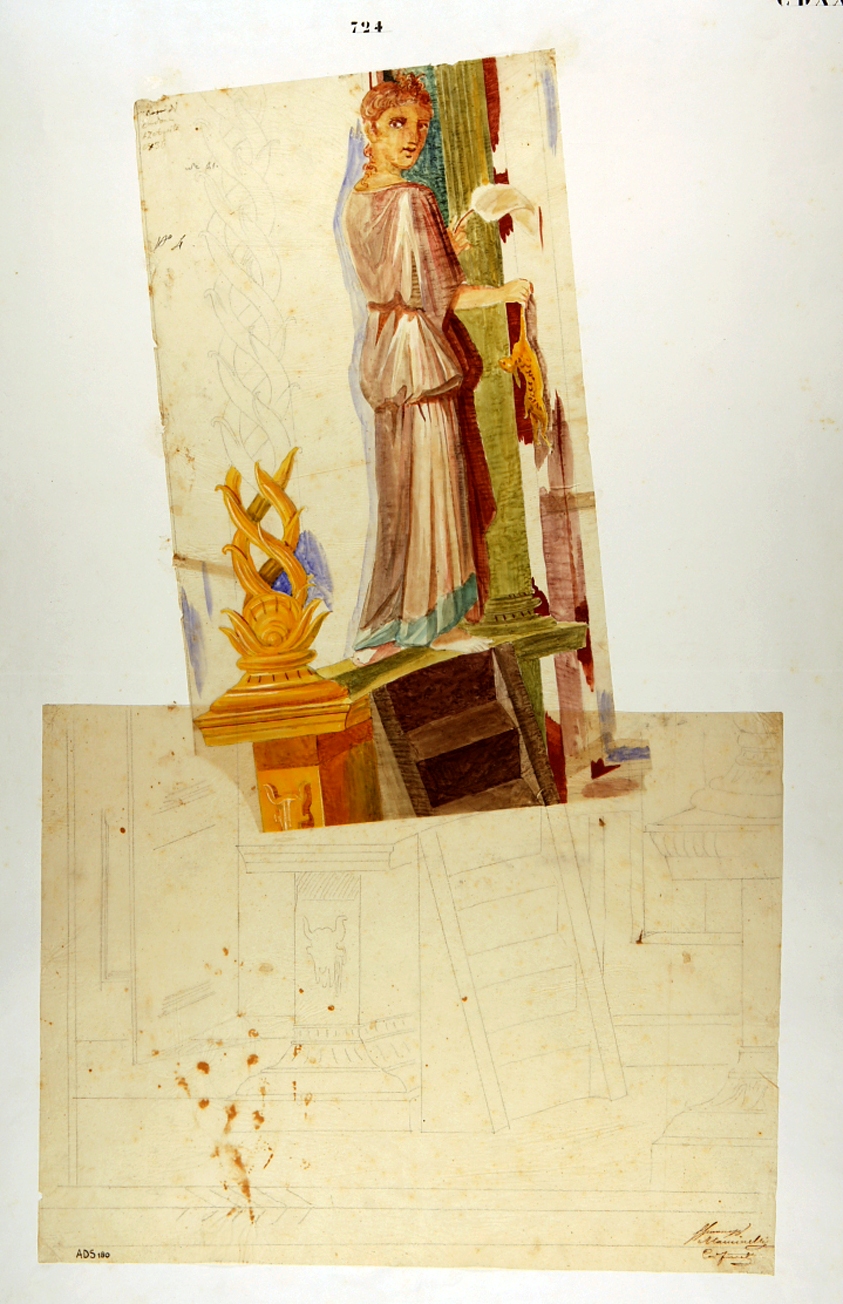 Menade con lepre (disegno) di Mastracchio Michele (secondo quarto sec. XIX)