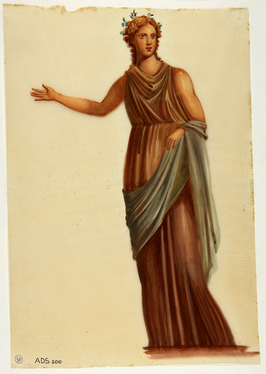 figura femminile (disegno) di Ala Antonio (terzo quarto sec. XIX)
