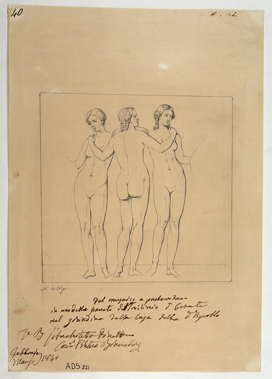 le Tre Grazie (disegno) di La Volpe Nicola (secondo quarto sec. XIX)