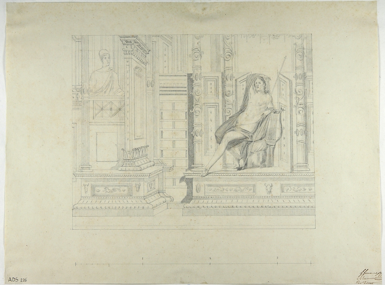 edicole con barbaro ed Apollo (disegno) di Mastracchio Michele (secondo quarto sec. XIX)