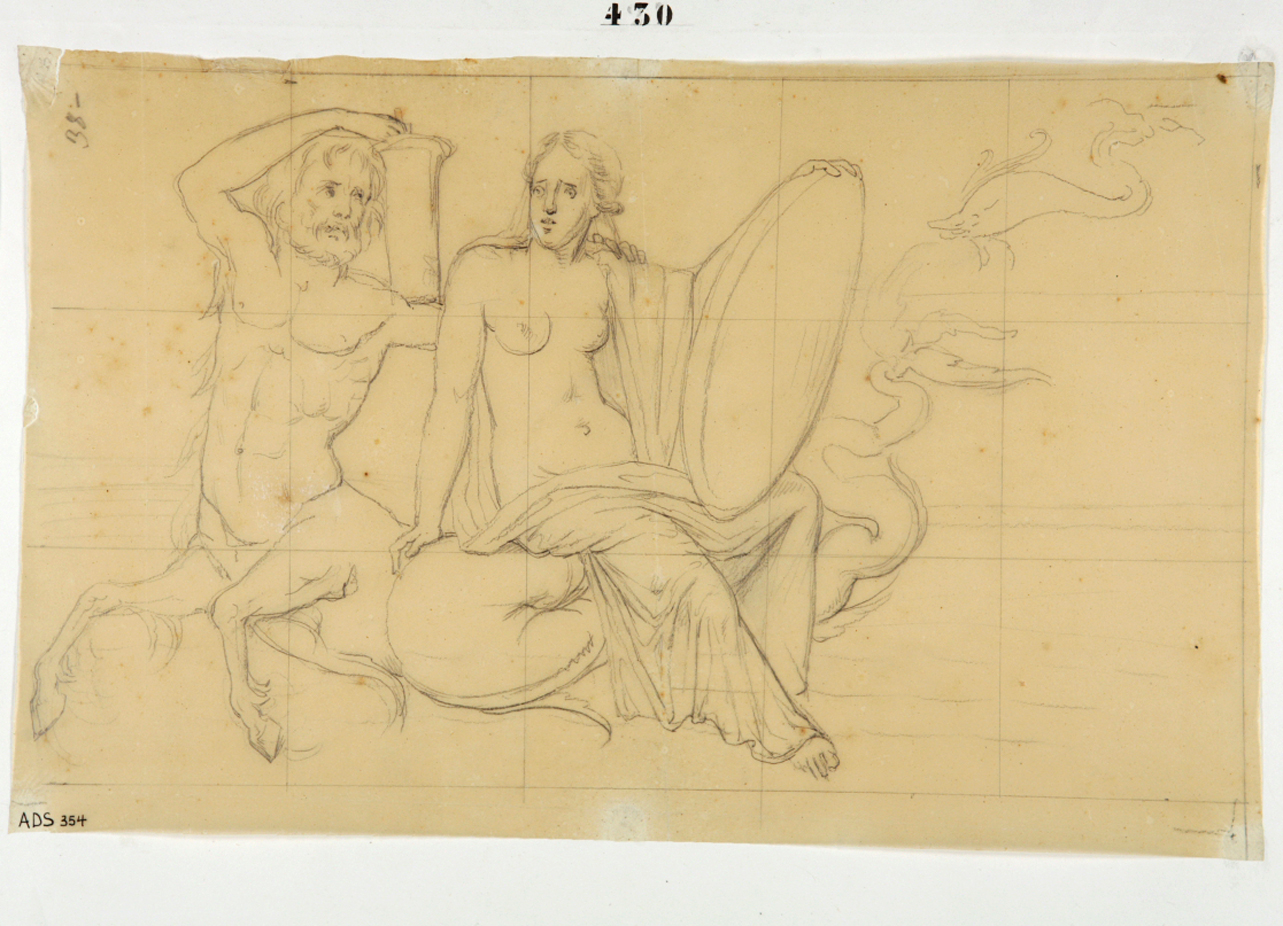 Teti con le armi di Achille (disegno) di Marsigli Giuseppe (prima metà sec. XIX)