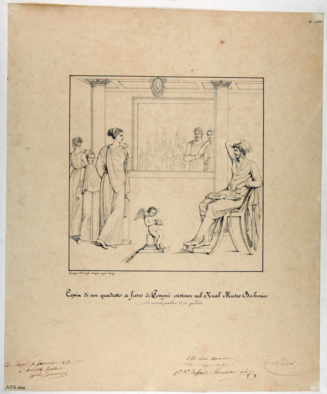 Paride ed Elena (disegno) di Marsigli Giuseppe (secondo quarto sec. XIX)