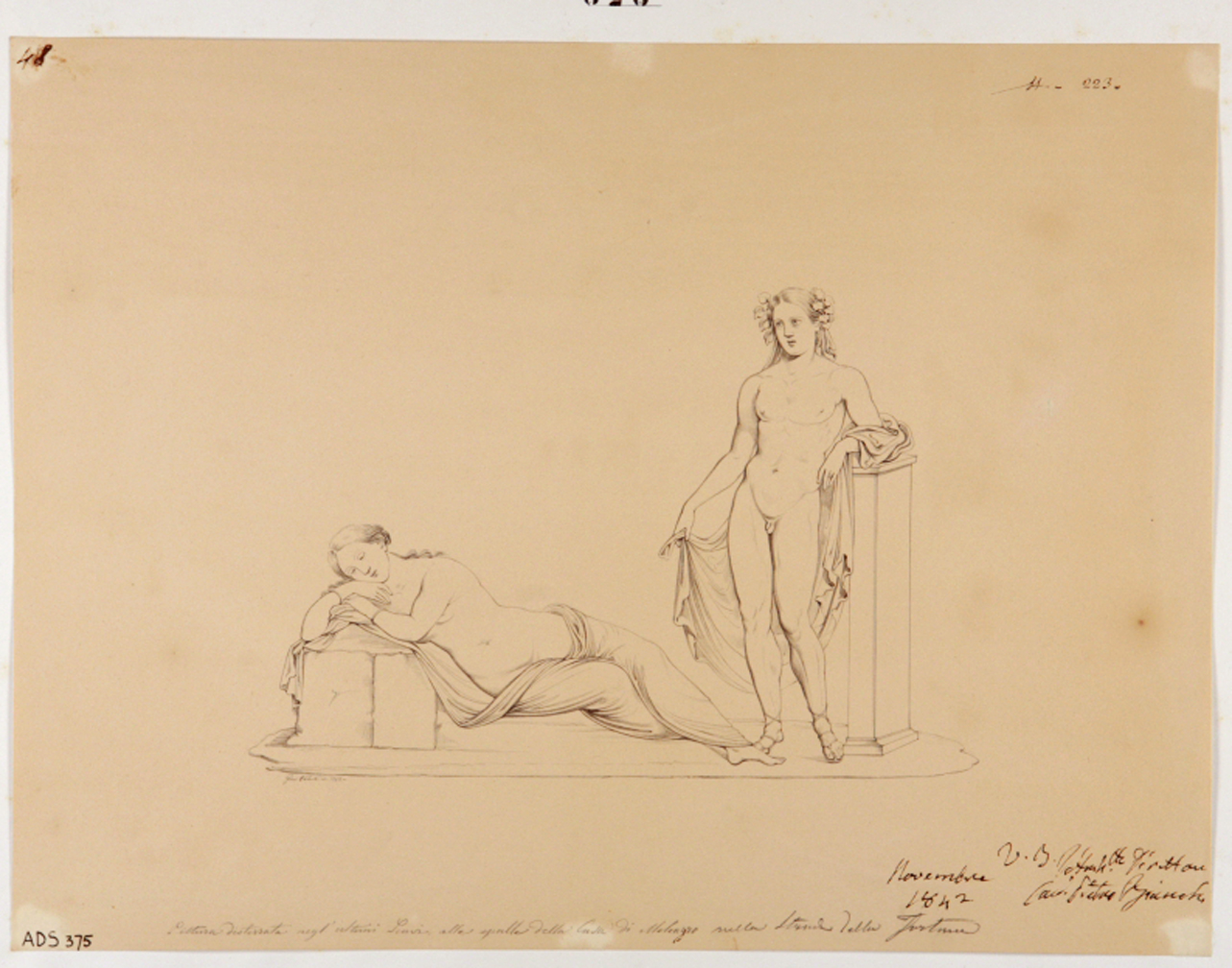 Dioniso e Arianna (disegno) di Abbate Giuseppe (secondo quarto sec. XIX)