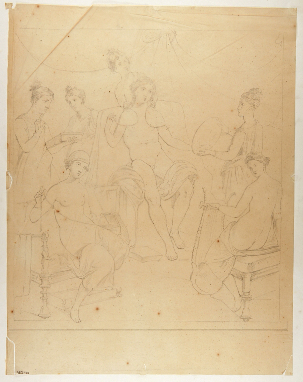 vestizione di Paride (disegno) di La Volpe Nicola (terzo quarto sec. XIX)