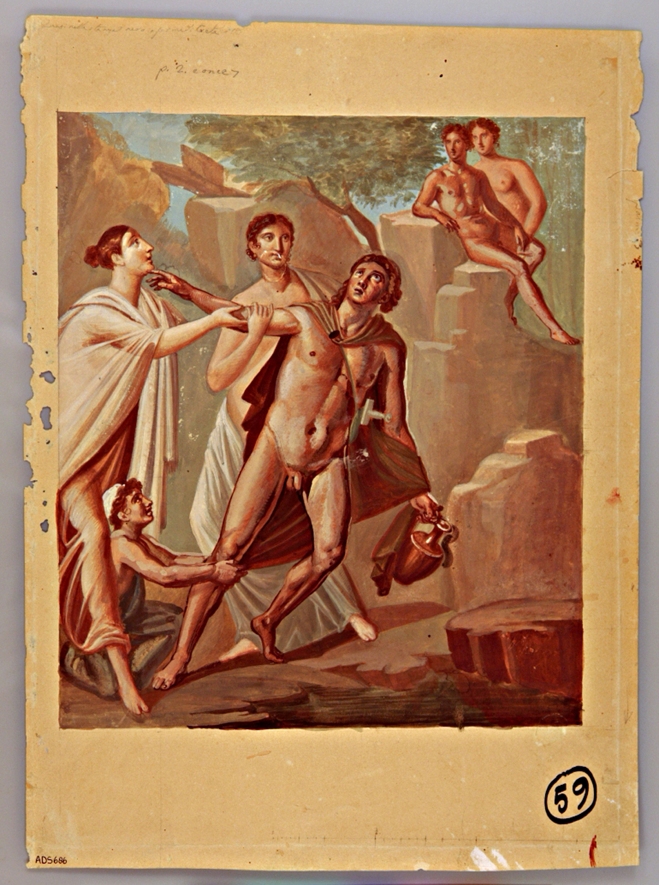 Ila e le ninfe (disegno) di Marsigli Giuseppe (secondo quarto sec. XIX)