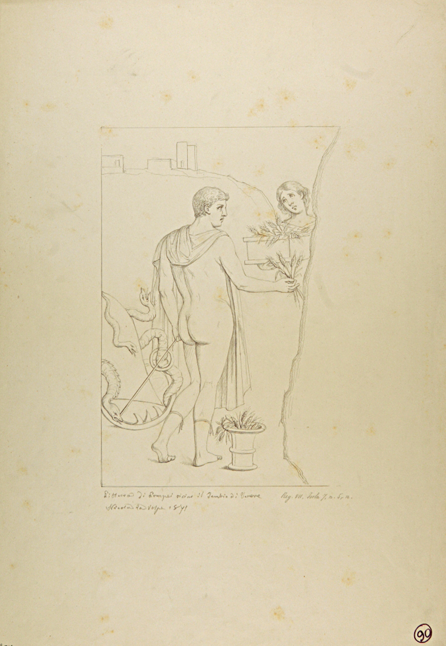 Trittolemo con le spighe (disegno) di La Volpe Nicola (terzo quarto sec. XIX)