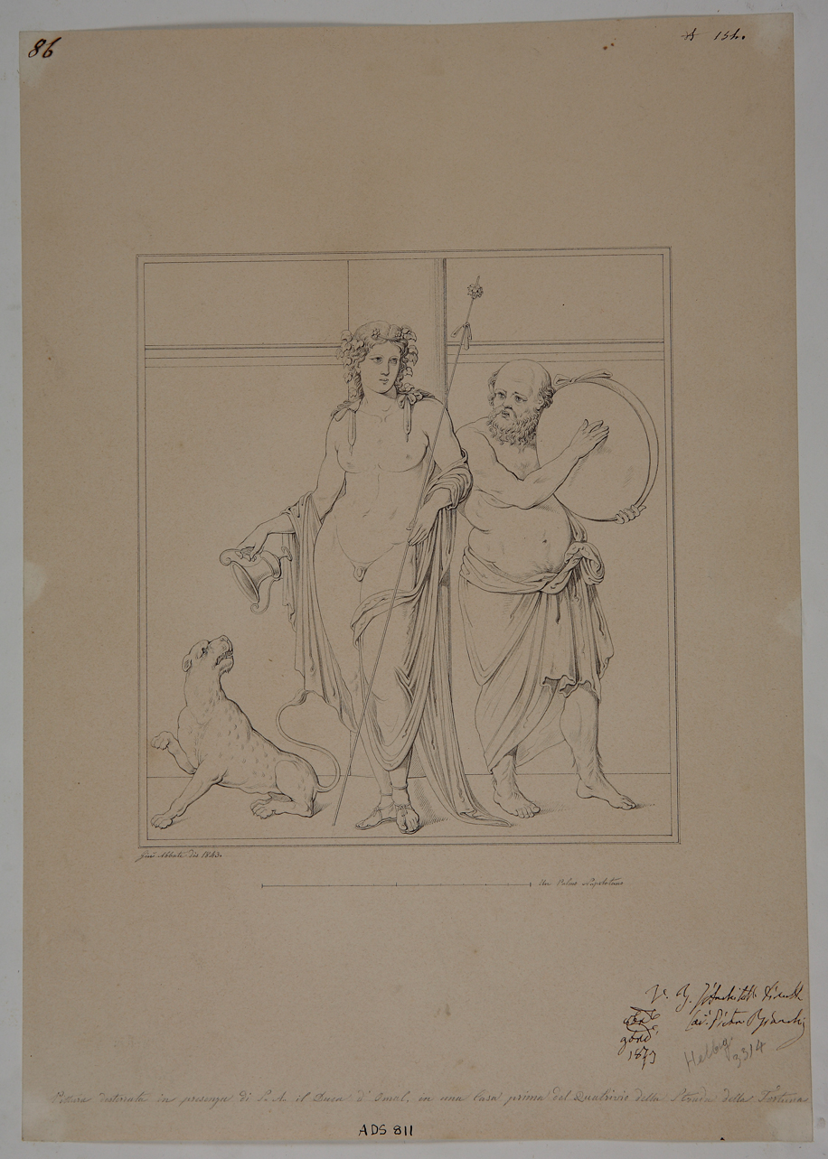 Sileno e Dioniso (disegno) di Abbate Giuseppe (secondo quarto sec. XIX)